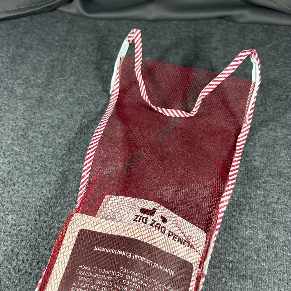 Vintage Mesh Stocking‎ Filled Opened with Magic Toys Christmas